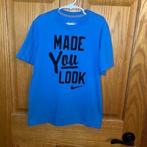 🏀Nike Blue Tee with Black Graphics-Youth Size 8 ✔️